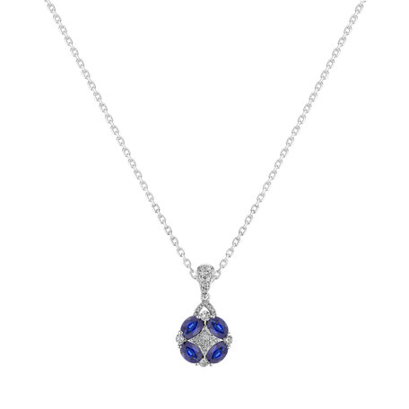 Diamond pendant with Sapphire Bound by Wealth