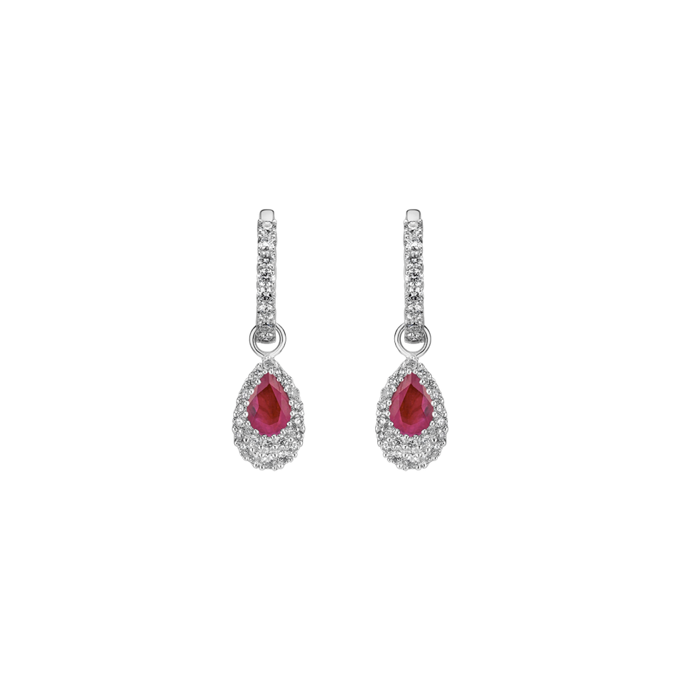 Diamond earrings with Ruby Satisfying Holiday