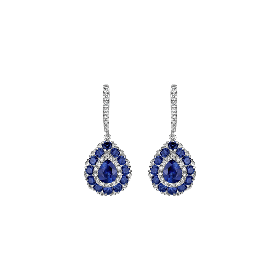 Diamond earrings and Sapphire Silver Town