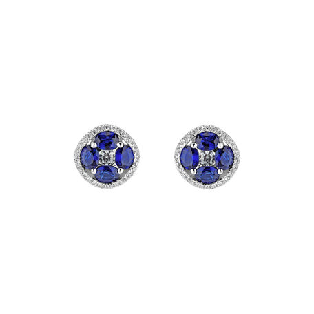 Diamond earrings and Sapphire Misty Oasis