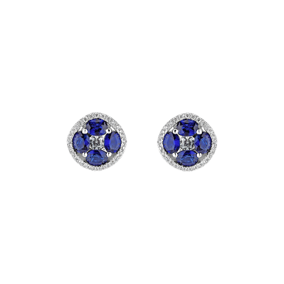 Diamond earrings and Sapphire Misty Oasis