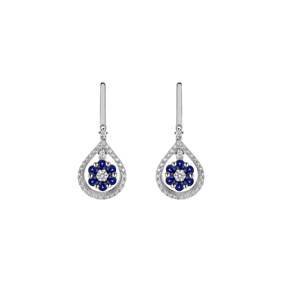 Diamond earrings and Sapphire Juniper