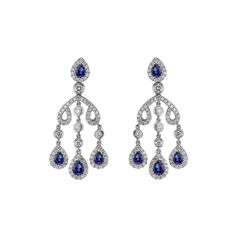 Diamond earrings and Sapphire Teagan