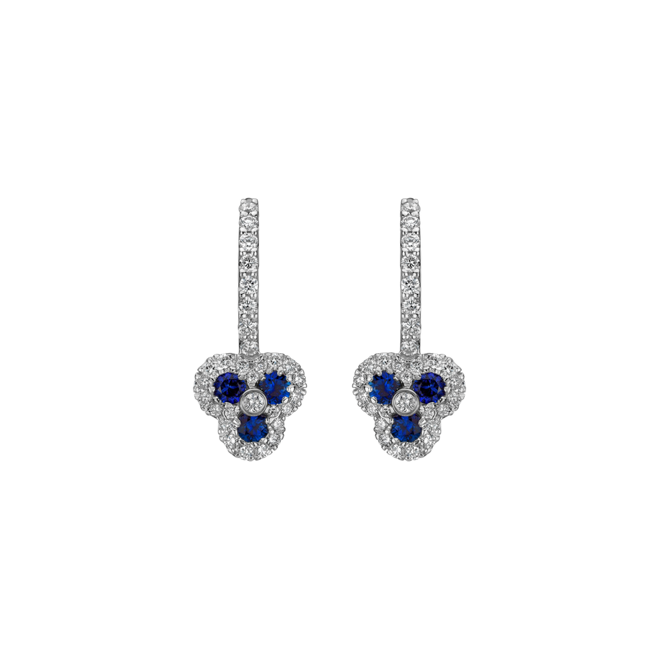 Diamond earrings and Sapphire Heavenly Kiss