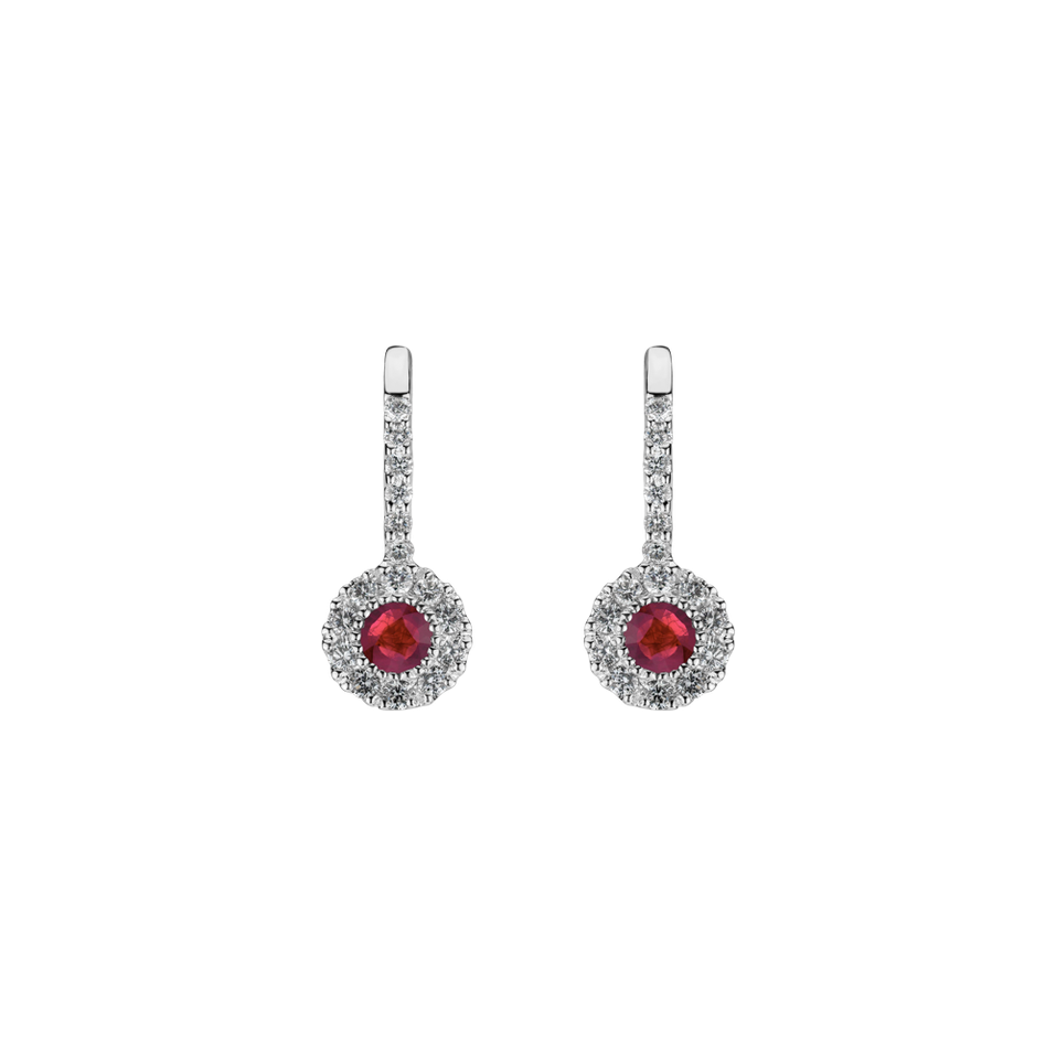 Diamond earrings with Ruby Higness of Hope