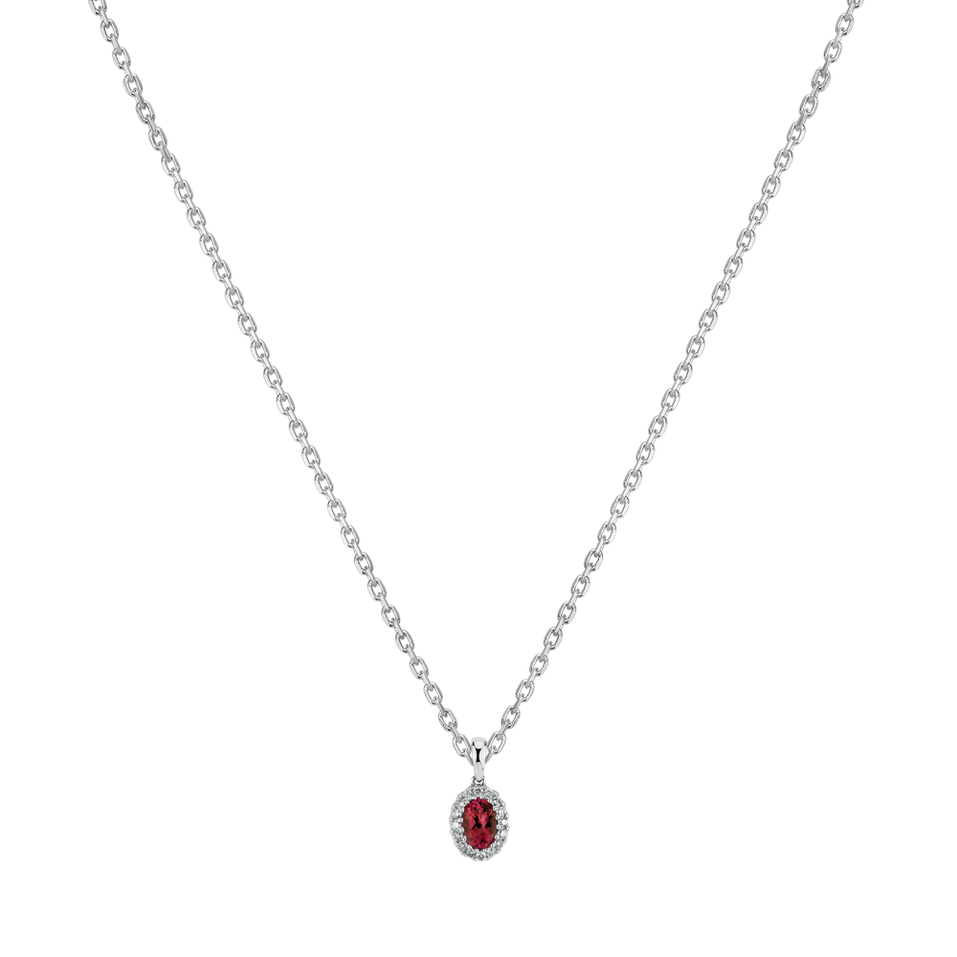 Diamond pendant with Ruby Makaila