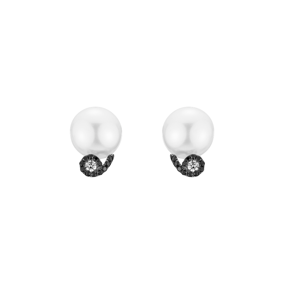 Diamond earrings with Pearl Mariselle