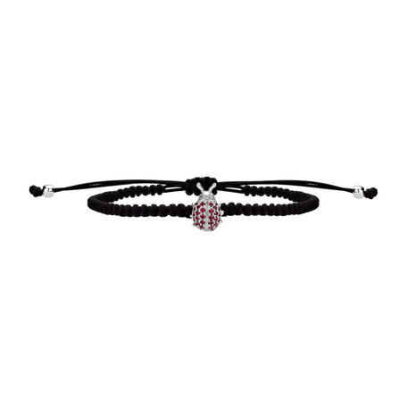 Diamond bracelet with Ruby Shamballa Beetle