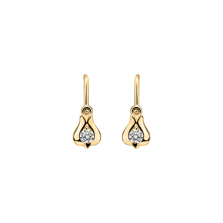 Children's diamond earrings Open Flower