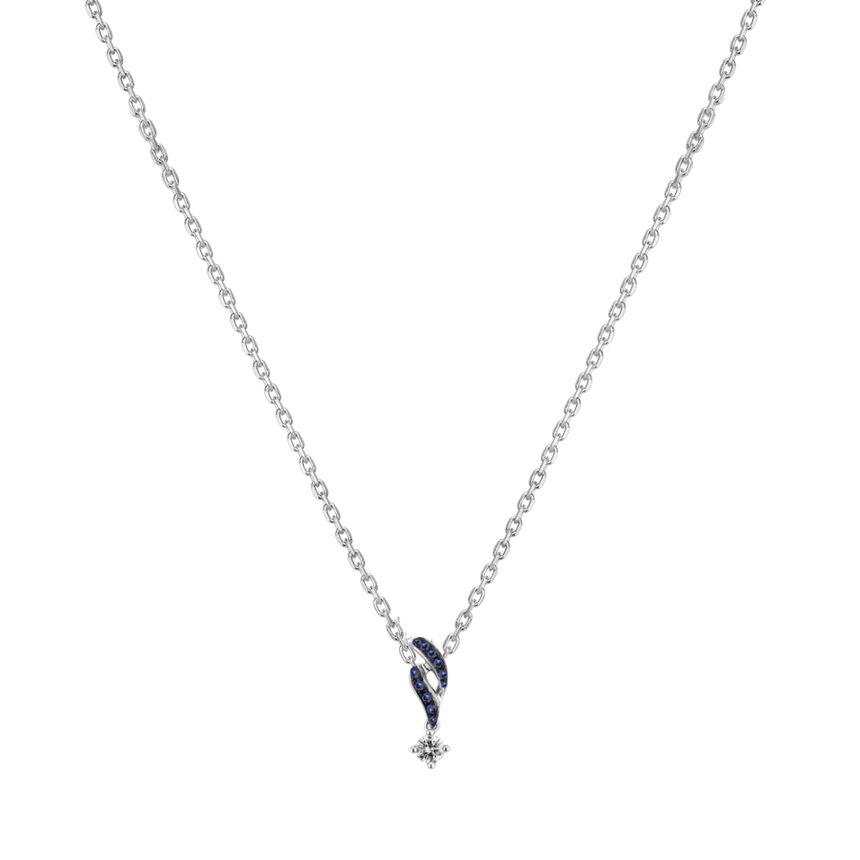 Diamond pendant with Sapphire Sky Ribbon