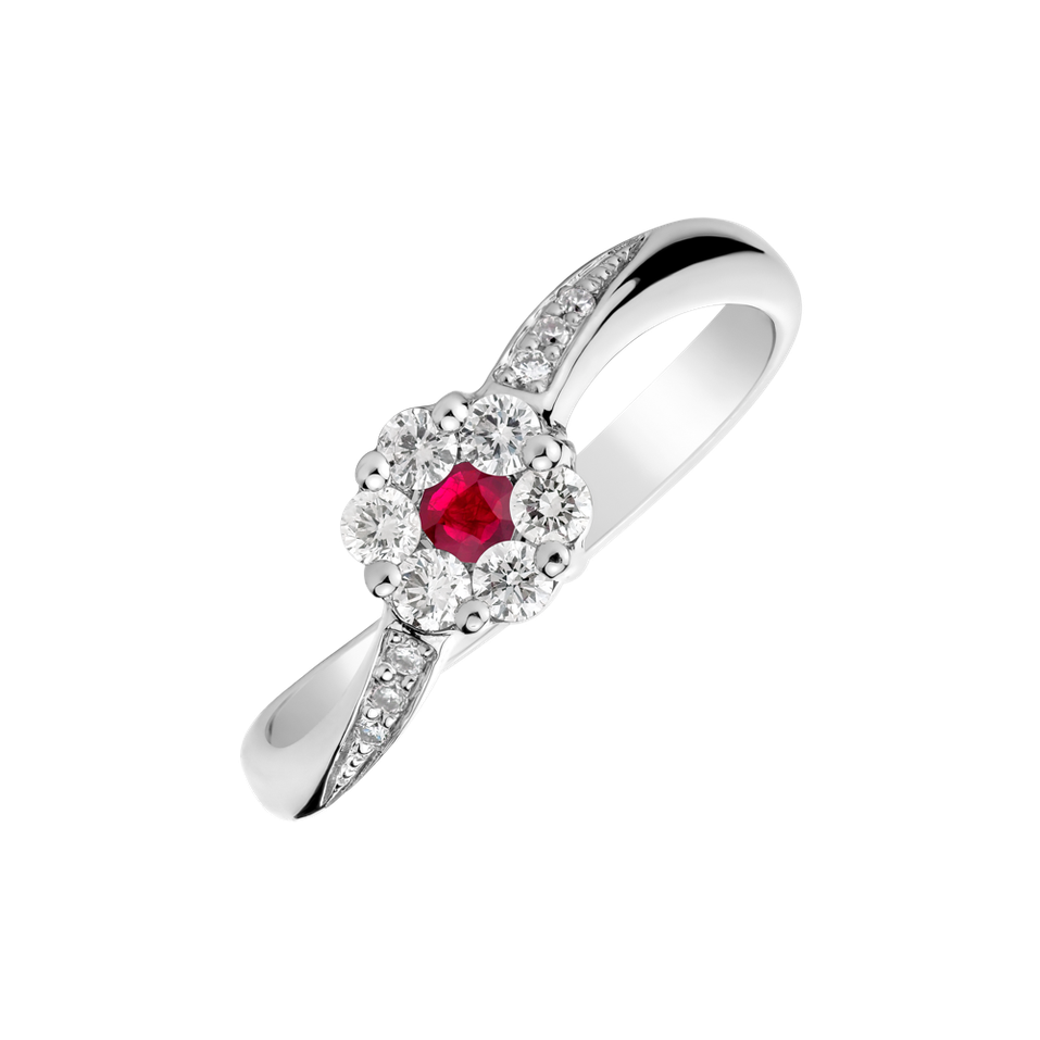 Diamond ring with Ruby Midnight Countess