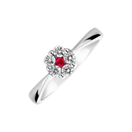 Diamond ring with Ruby Midnight Fantasy