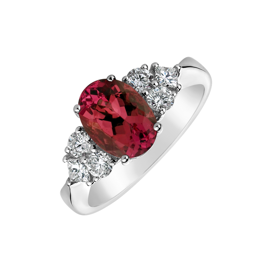 Diamond ring with Ruby Moonlight Nymph