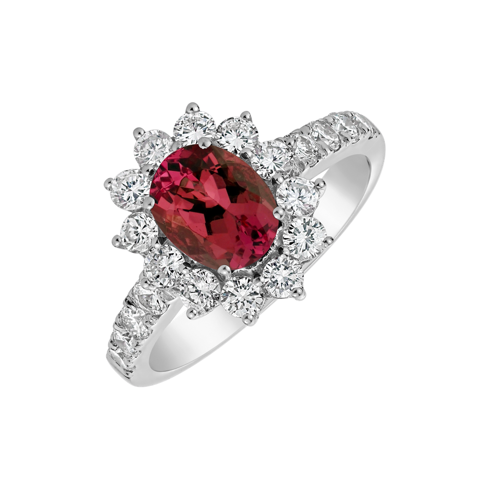 Diamond ring with Ruby Renaissance Poetry