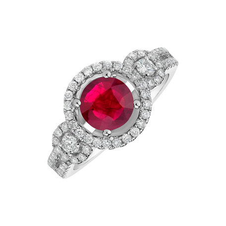 Diamond ring with Ruby Amon