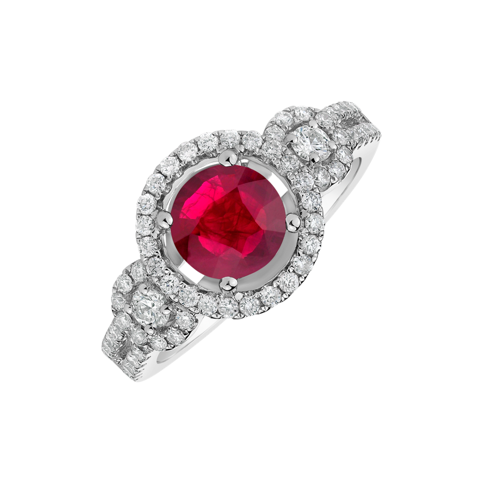 Diamond ring with Ruby Amon