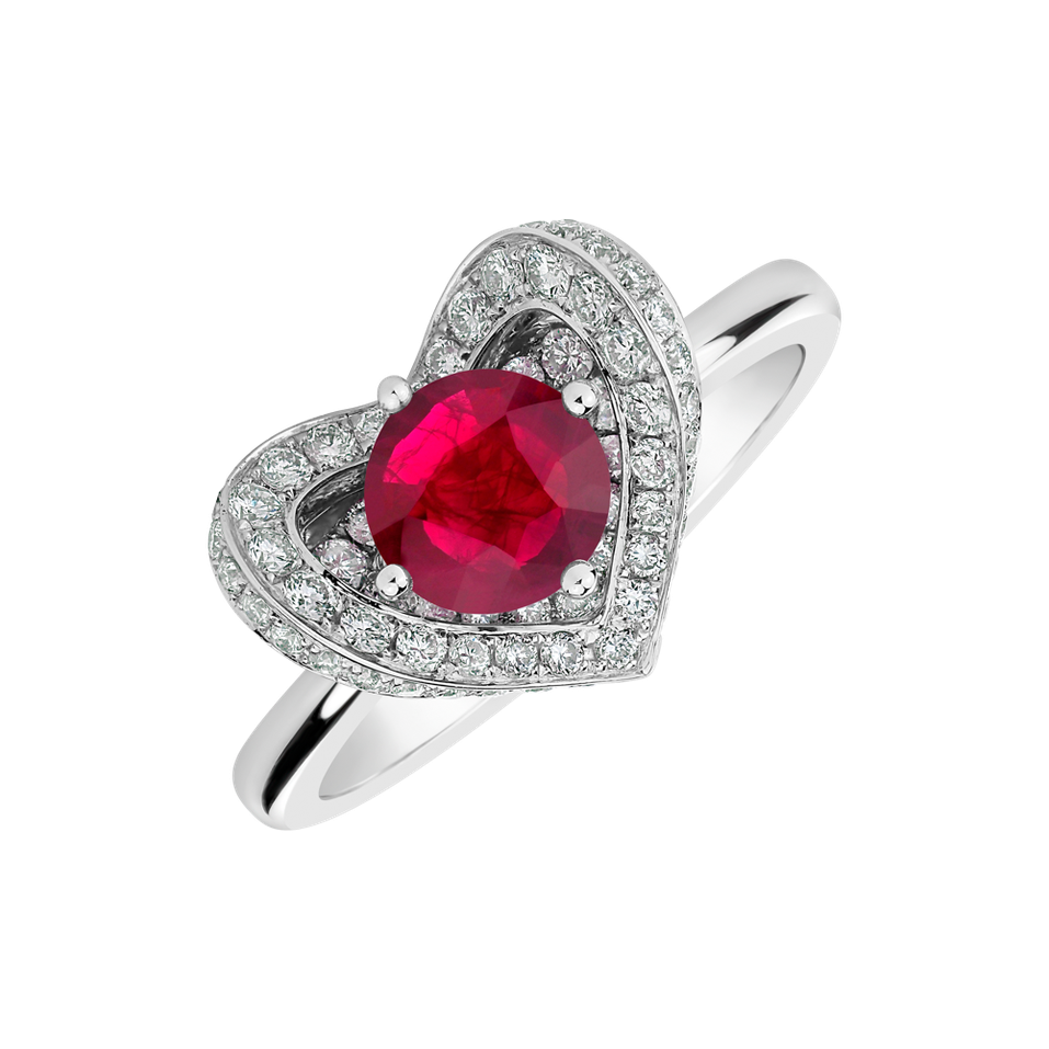 Diamond ring with Ruby Lovie