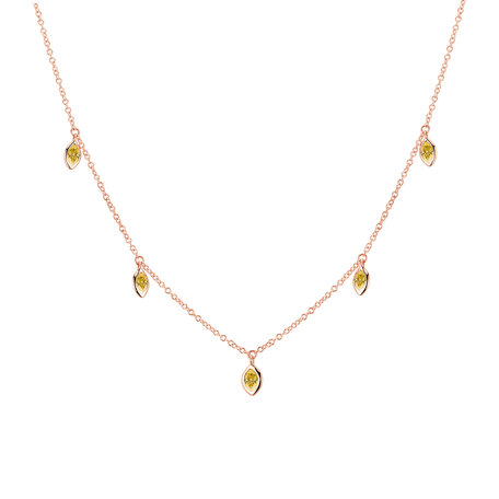 Necklace with yellow diamonds Golden Rays