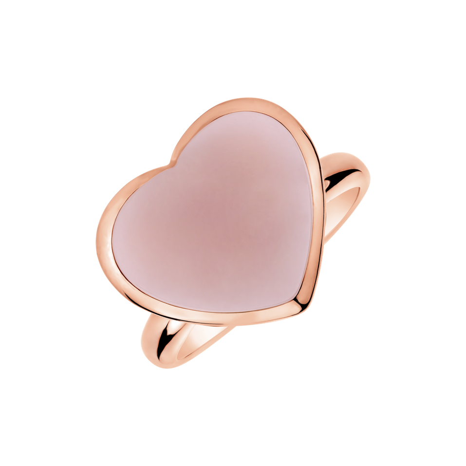 Ring with Rose Quartz Princess Heart