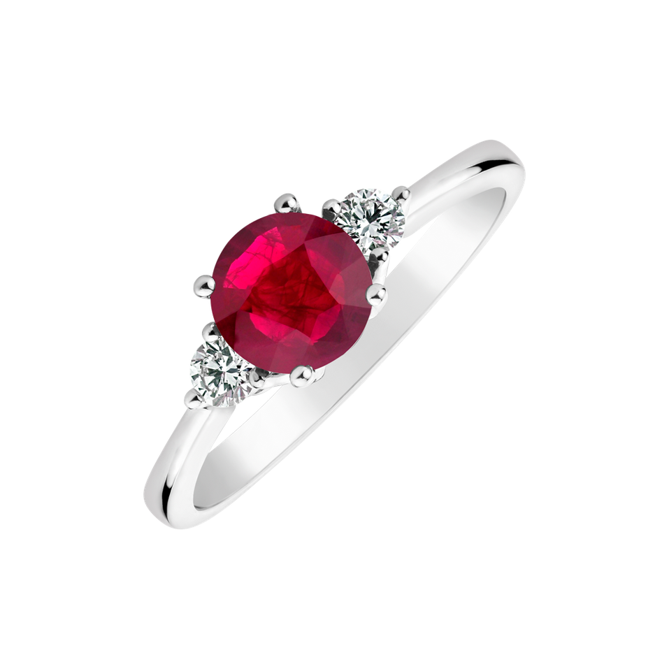 Diamond ring with Ruby Katniss