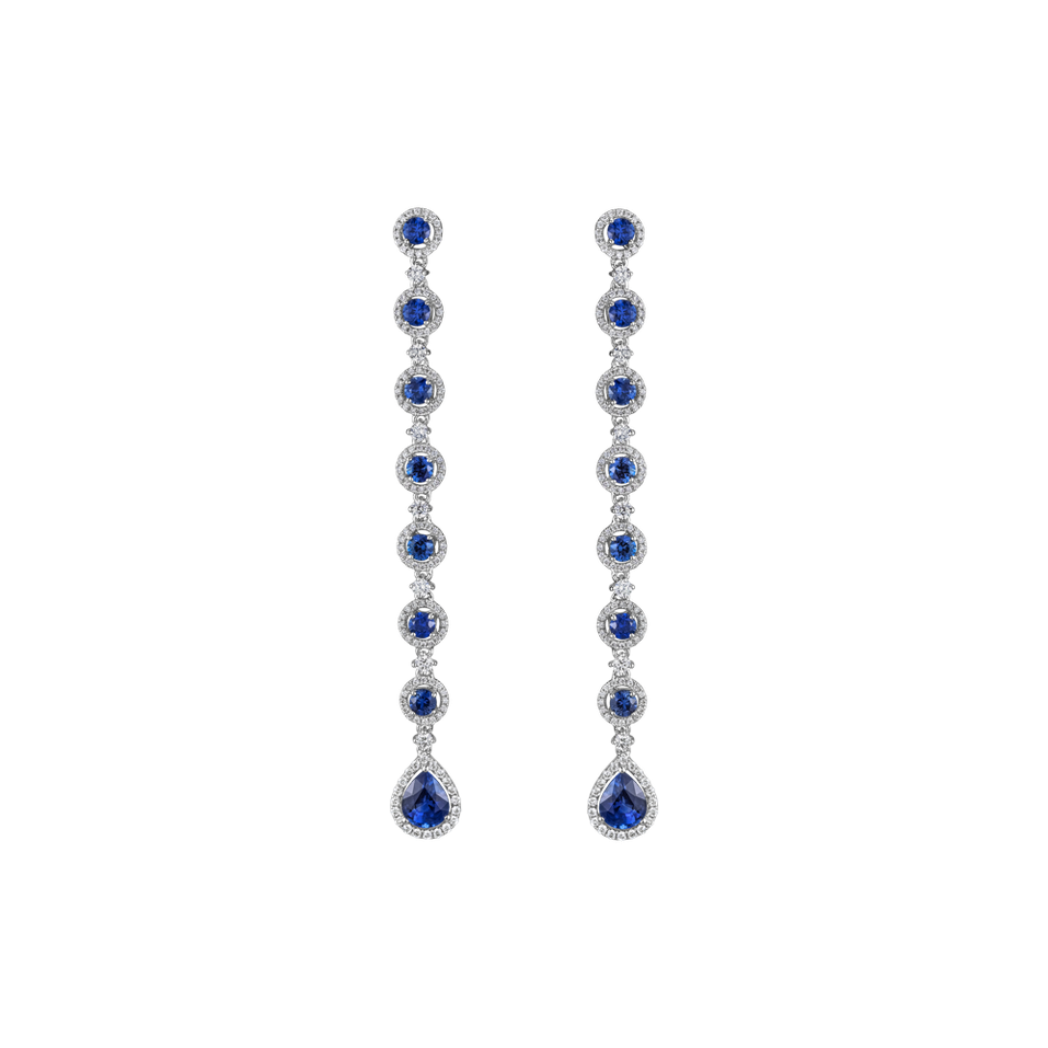 Diamond earrings with Sapphires Mephisto Ribbon