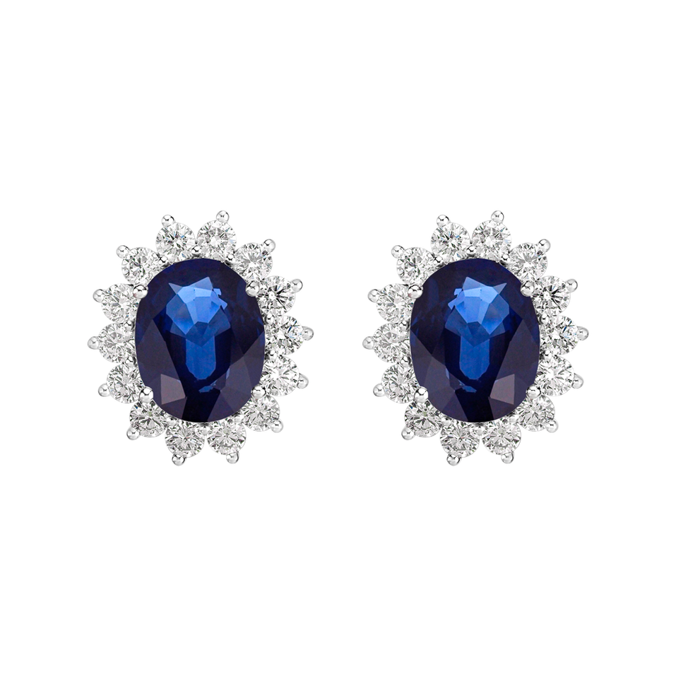 Diamond earrings with Sapphire Princess Sparkle