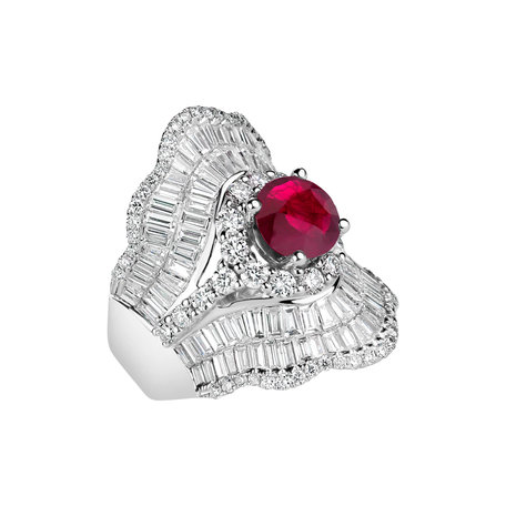 Diamond ring with Ruby Enchanting Secret