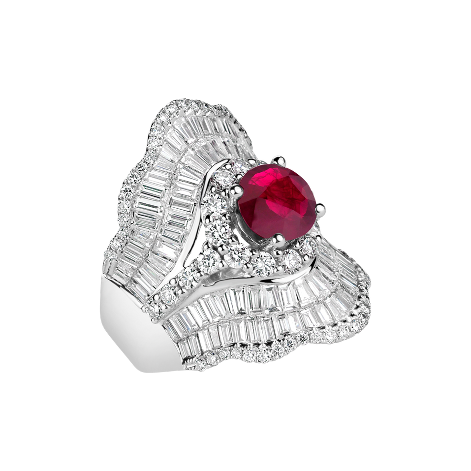 Diamond ring with Ruby Enchanting Secret