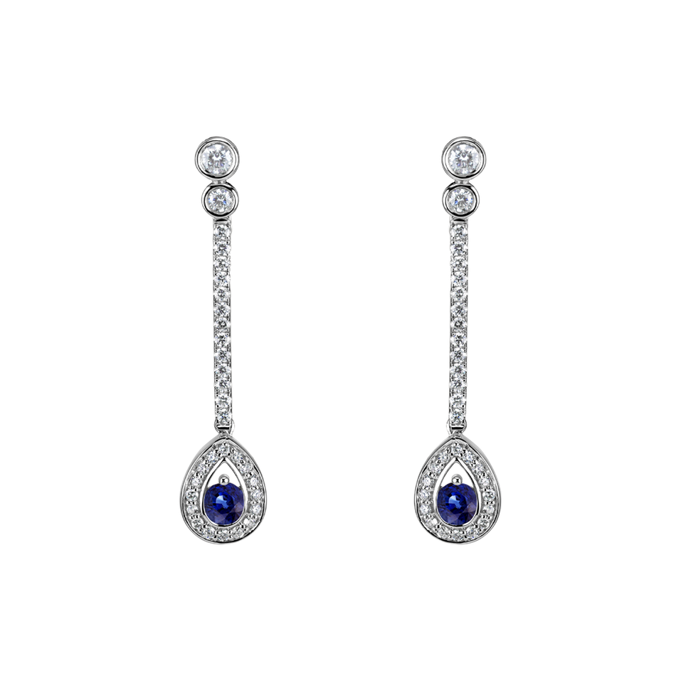 Diamond earrings with Emerald Glamour Drop