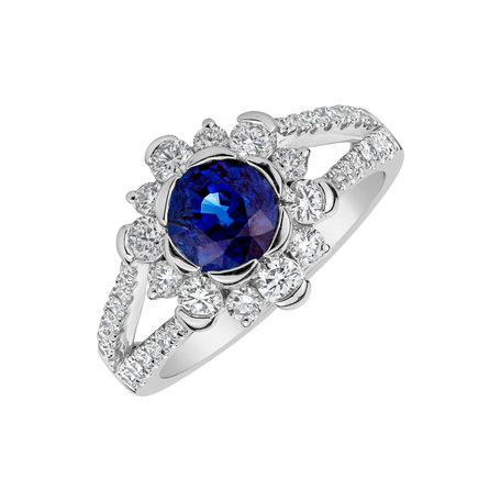 Diamond ring with Sapphire Alphosine