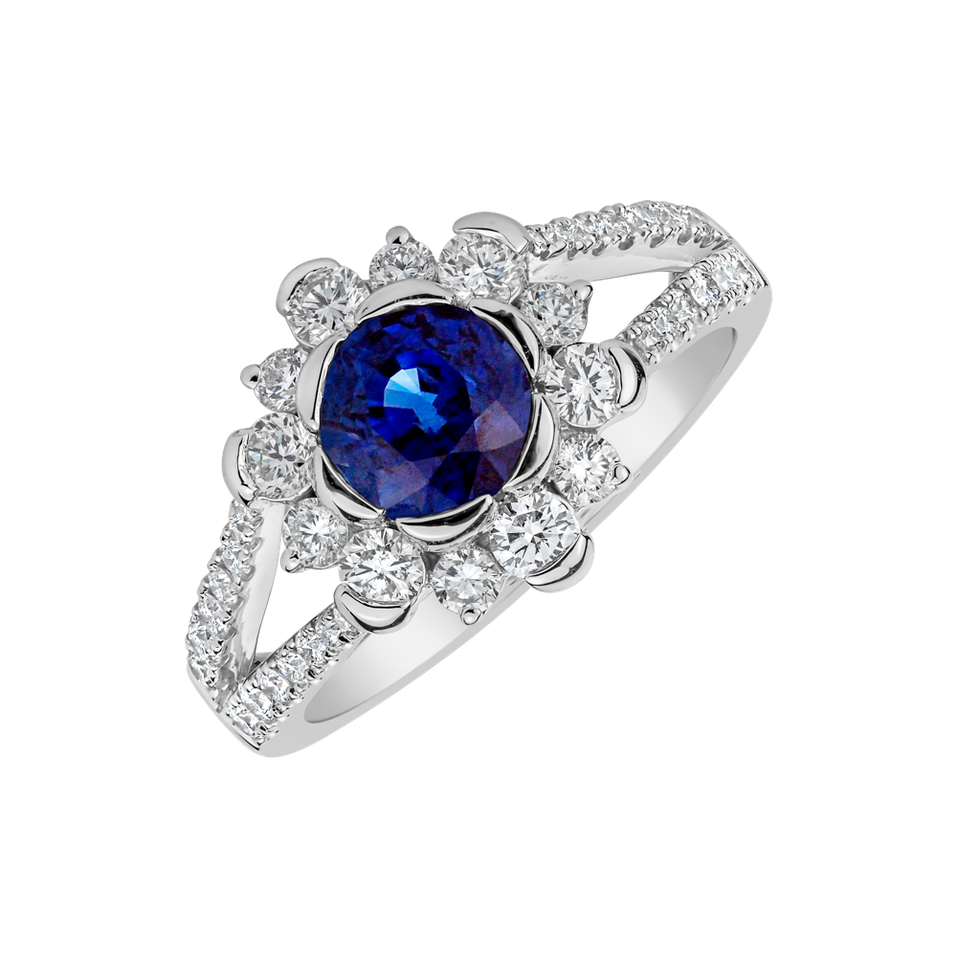 Diamond ring with Sapphire Alphosine