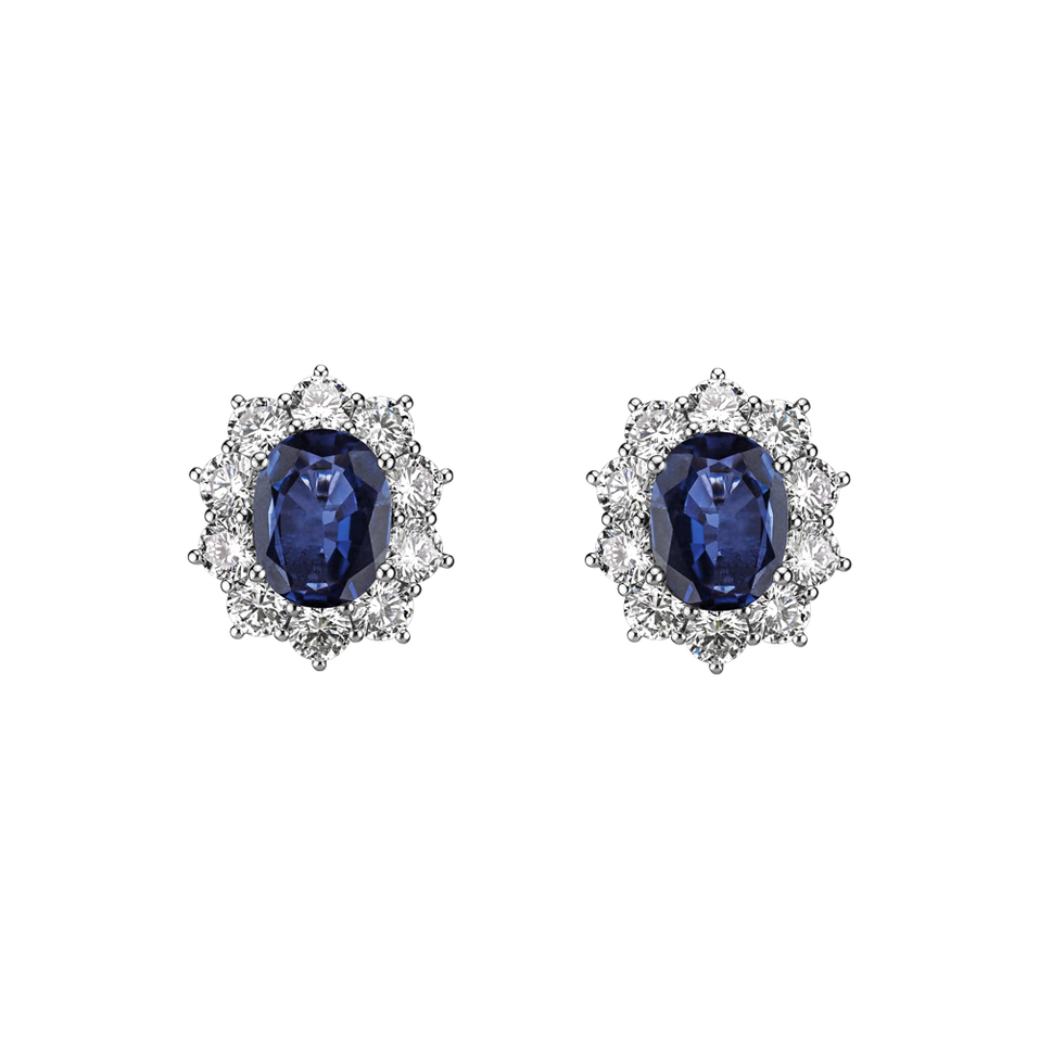 Diamond earrings with Sapphire Moon Witchery