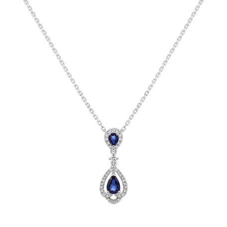 Diamond pendant with Sapphire Sapphire Key to Future