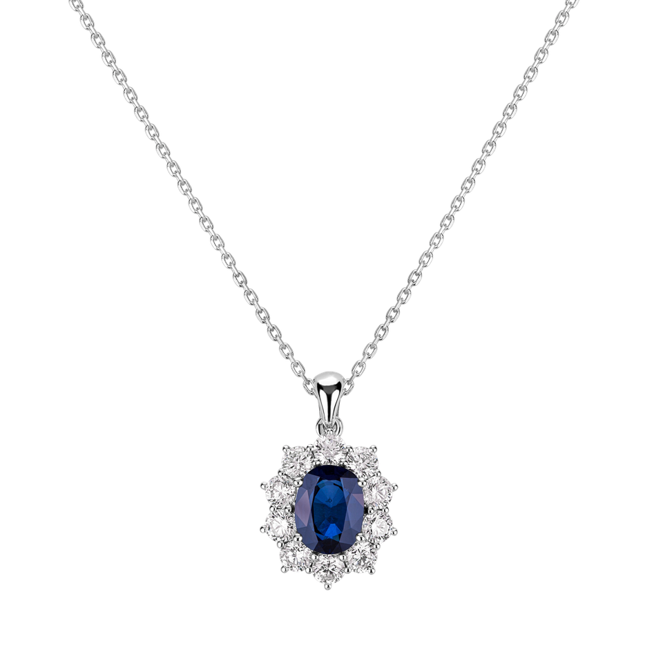 Diamond pendant with Sapphire Goddess Elegance