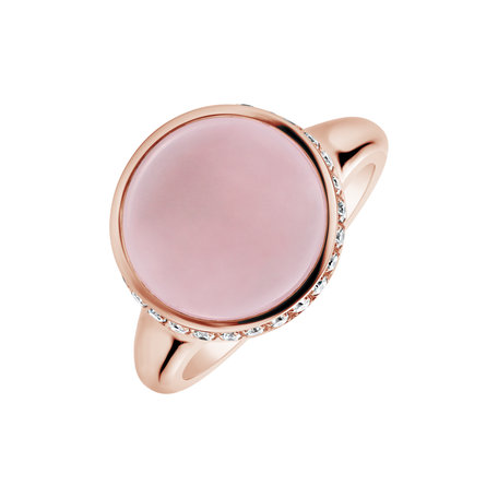 Diamond ring with Rose Quartz Averie