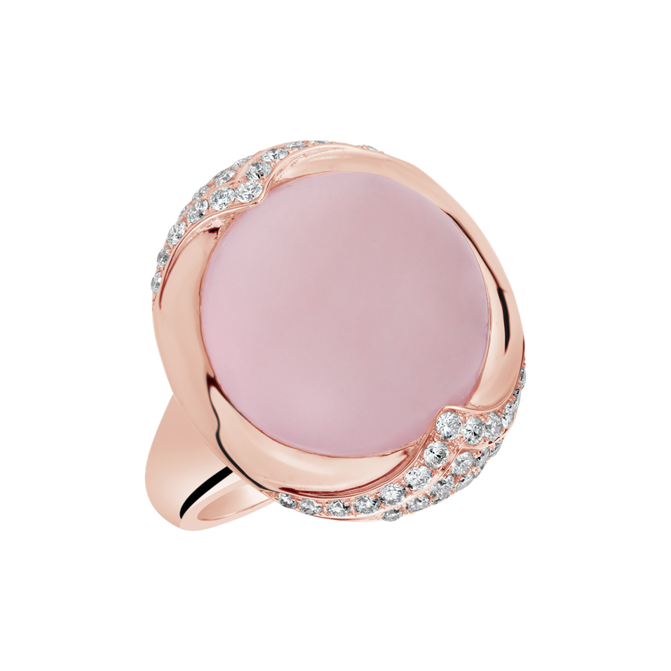 Diamond ring with Rose Quartz Wistful Place