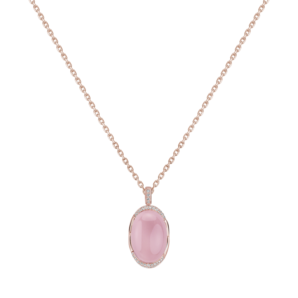 Diamond pendant with Rose Quartz Rose Spirit