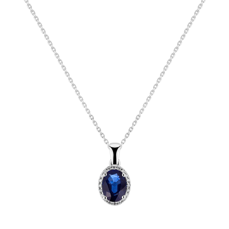 Diamond pendant with Sapphire Royal Mystery