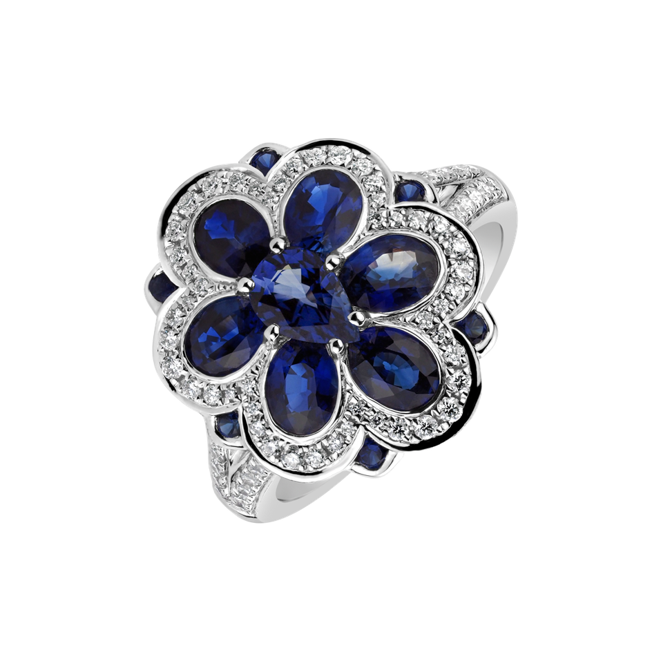 Diamond ring with Sapphire Blue Devotion