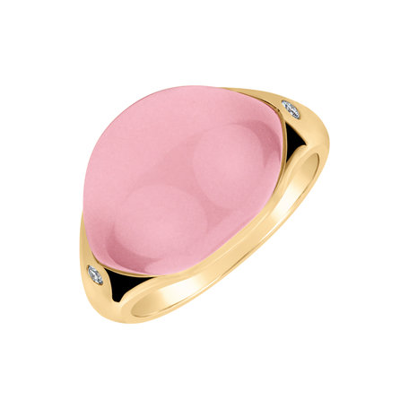 Diamond ring with Rose Quartz Angelonia