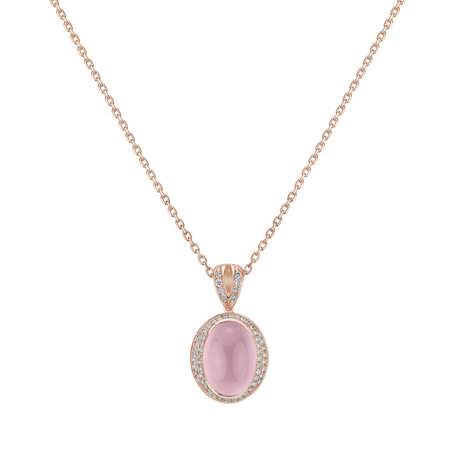 Diamond pendant with Rose Quartz Young Spirit