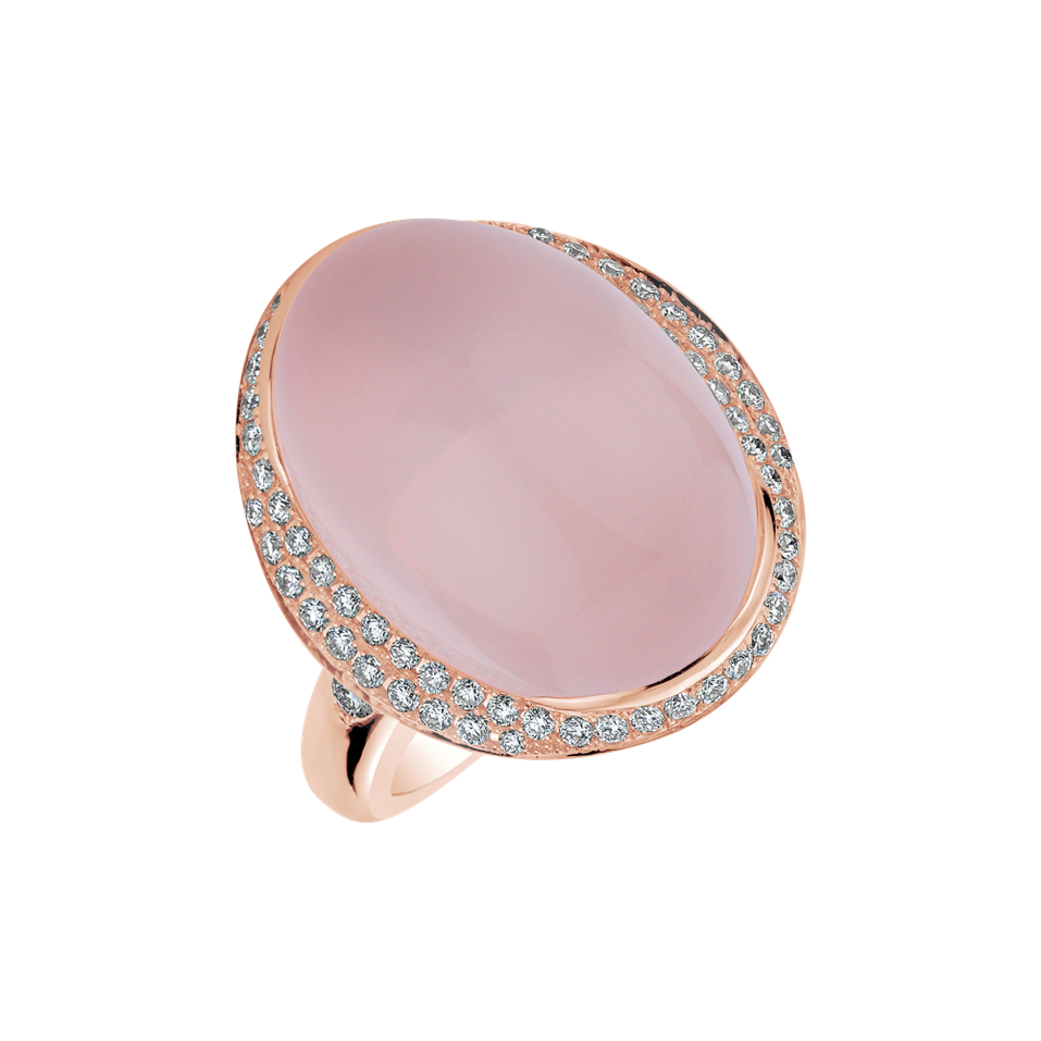 Diamond ring with Rose Quartz Jessamine