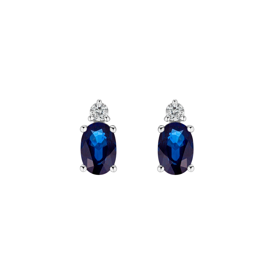 Diamond earrings with Sapphire Fancy Planet