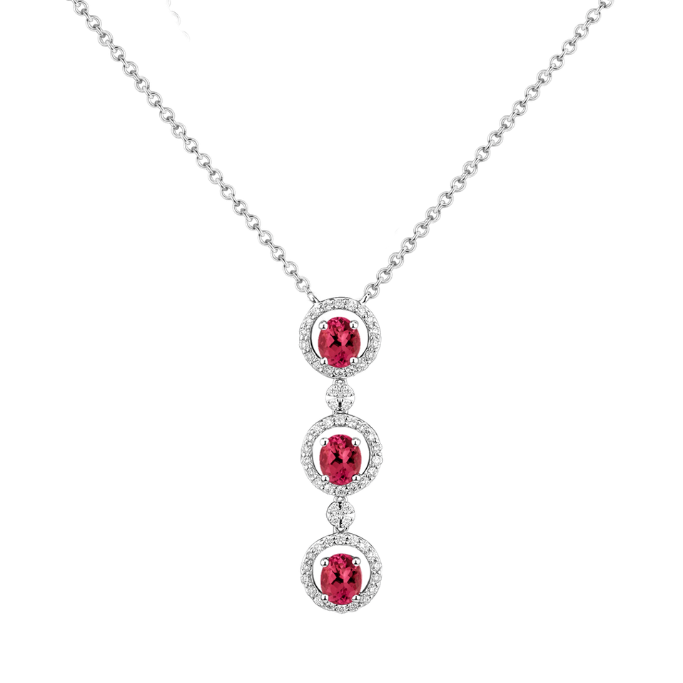 Diamond necklace with Ruby Gem Harmony