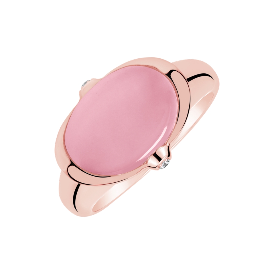 Diamond ring with Rose Quartz Mistress Symphony