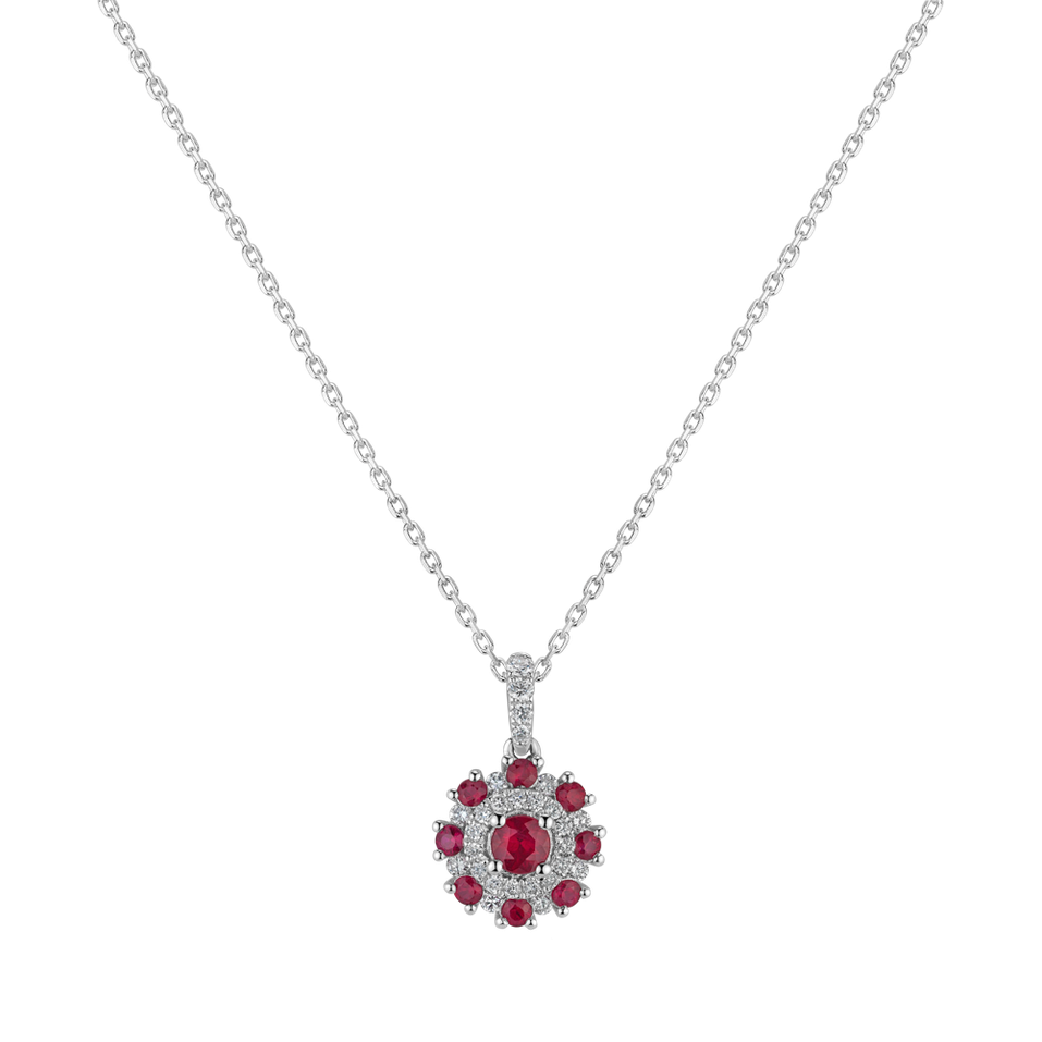 Diamond pendant with Ruby Crimson Eclipse