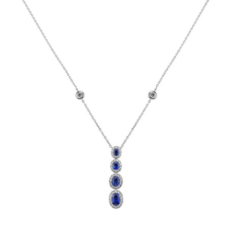 Diamond necklace with Sapphire Majestic Rain