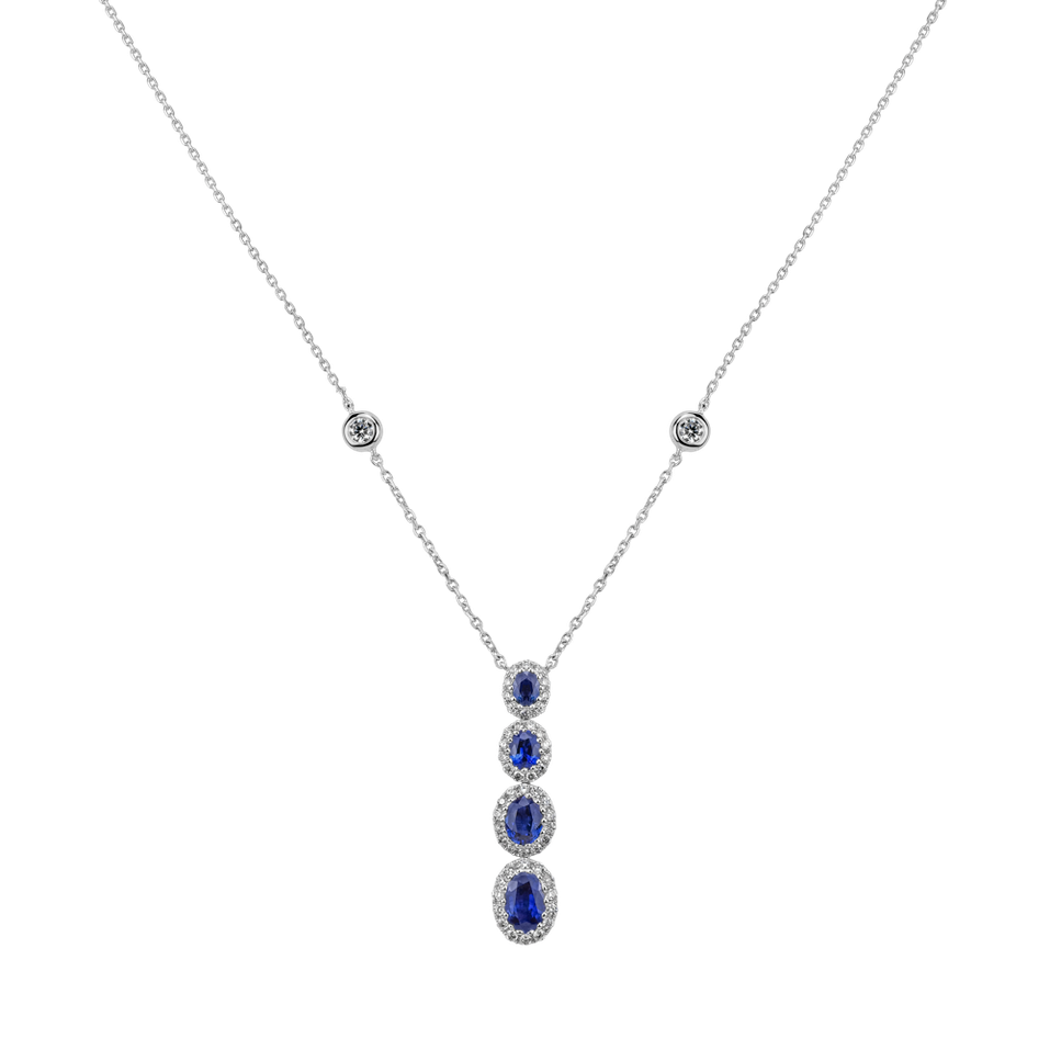 Diamond necklace with Sapphire Majestic Rain