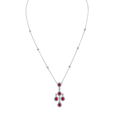 Diamond necklace with Ruby Rainbow Wish