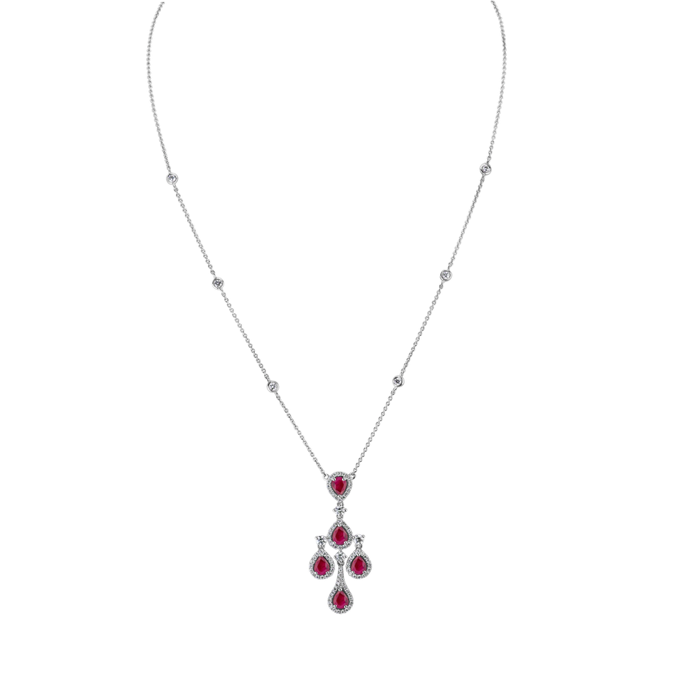 Diamond necklace with Ruby Rainbow Wish